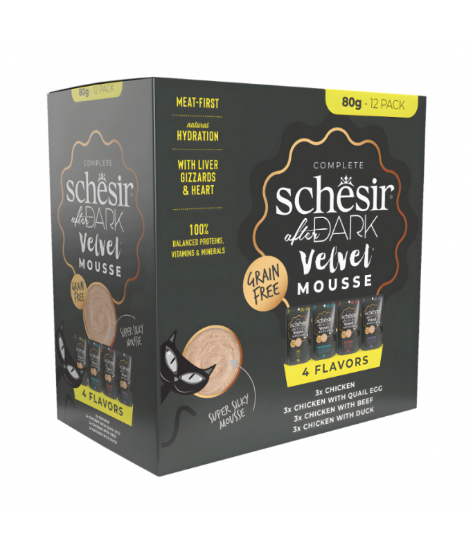 Schesir After Dark  Velvet Mousse in Broth Variety pack  960g