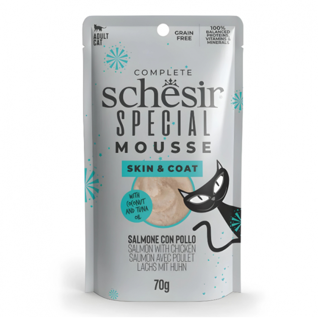 Schesir Special Mousse ( Skin & Coat) - Salmon with Chicken 70g
