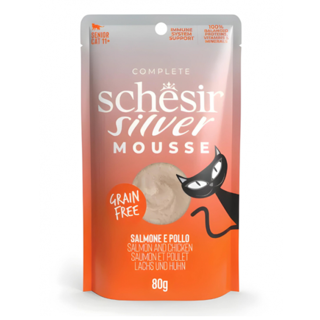 Schesir Silver Mousse  Senior Cat  - Salmon & Chicken 80g