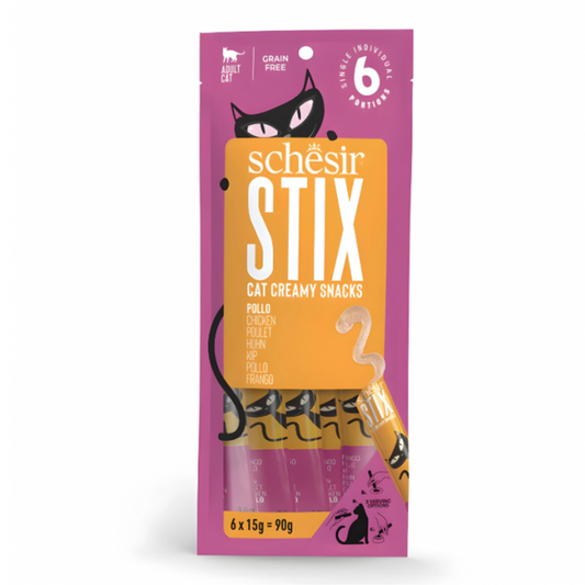 Schesir Stix Treat for Cat In Cream - Chicken 6*15g