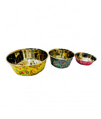 Pado Antiskid Pet Bowl With Flower Finish .M
