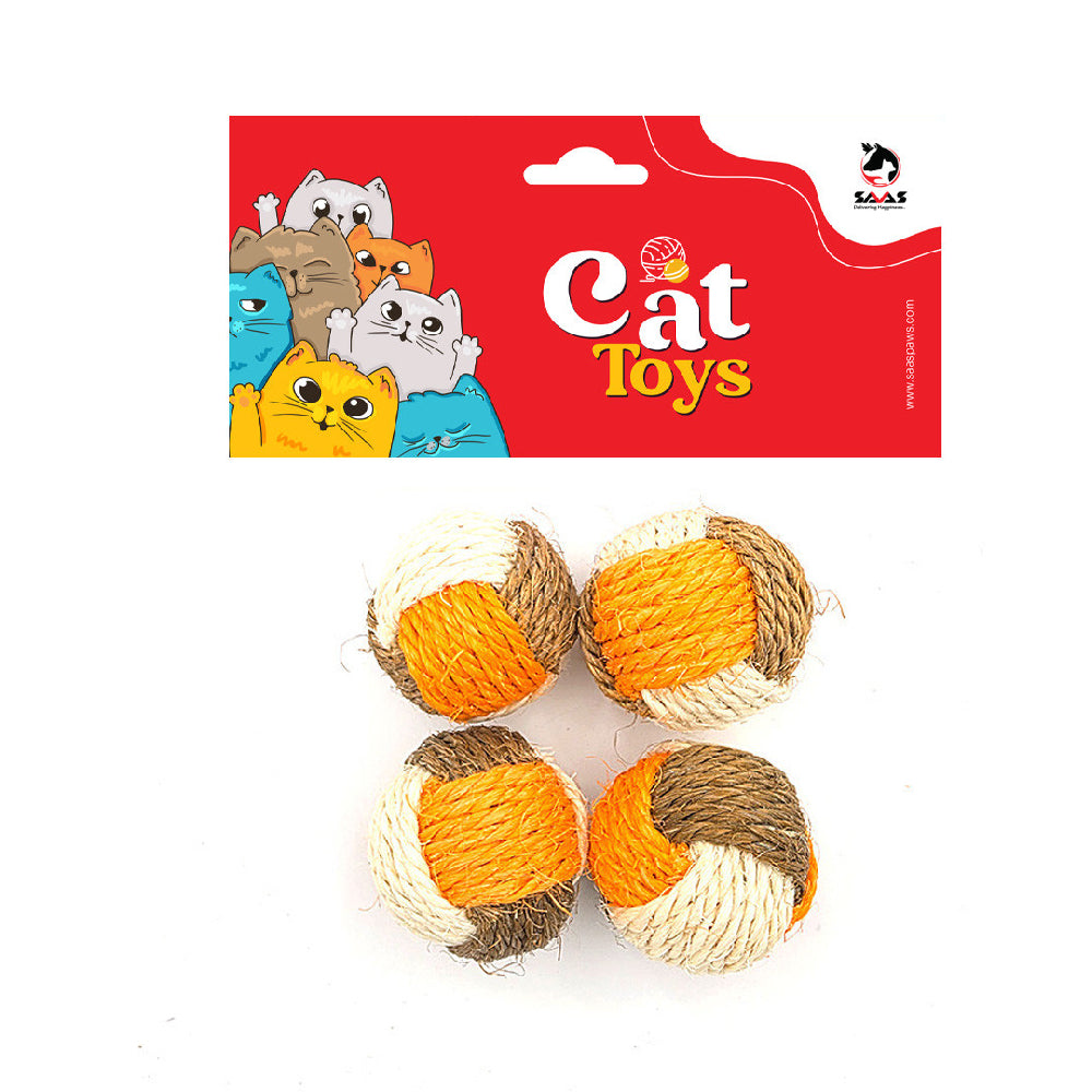 SAAS  Cat Sisal Ball 4pcs  SA4279