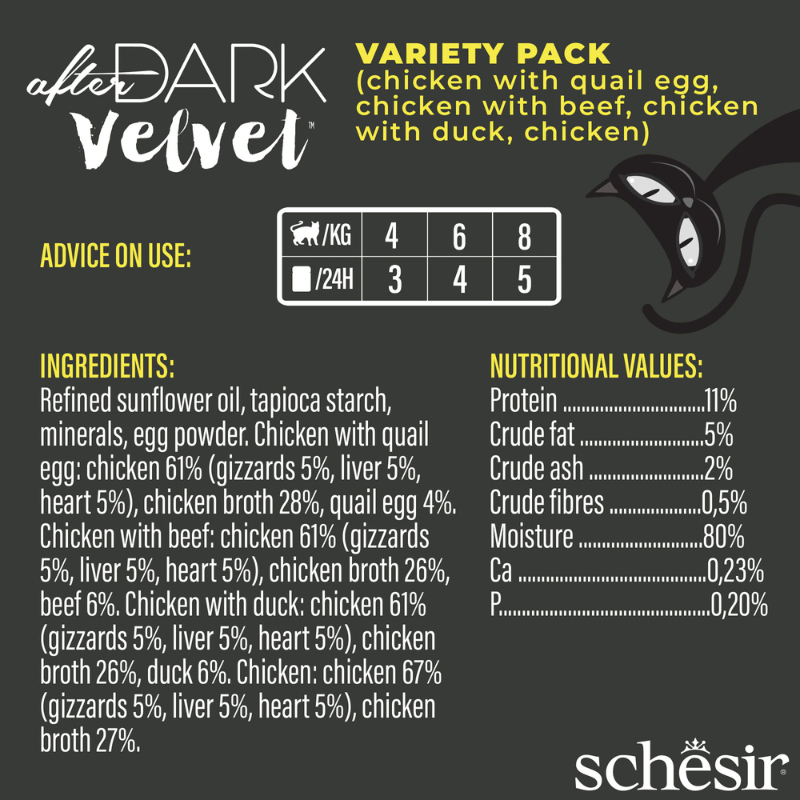 Schesir After Dark  Velvet Mousse in Broth Variety pack  960g
