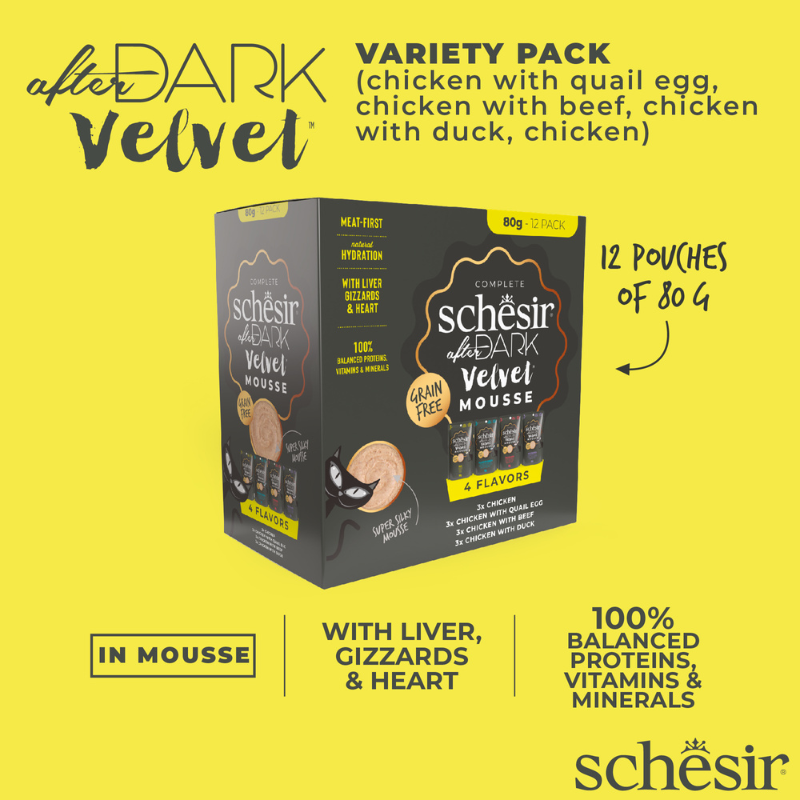 Schesir After Dark  Velvet Mousse in Broth Variety pack  960g