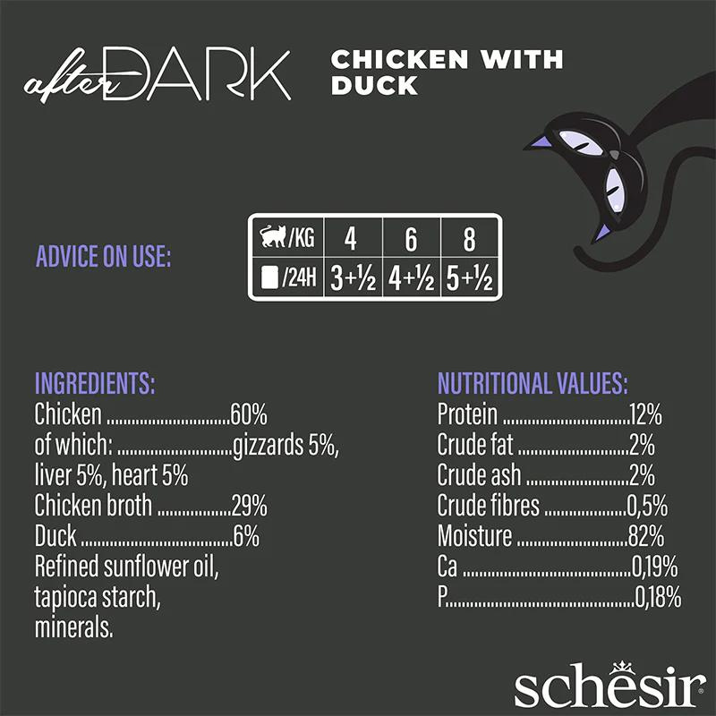 Schesir After Dark Wholefood in Broth Chicken with Duck 80g