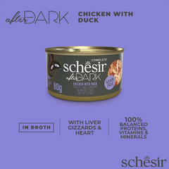 Schesir After Dark Wholefood in Broth Chicken with Duck 80g