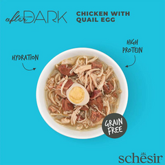 Schesir After Dark Wholefood in Broth Chicken with Quail Egg 80g