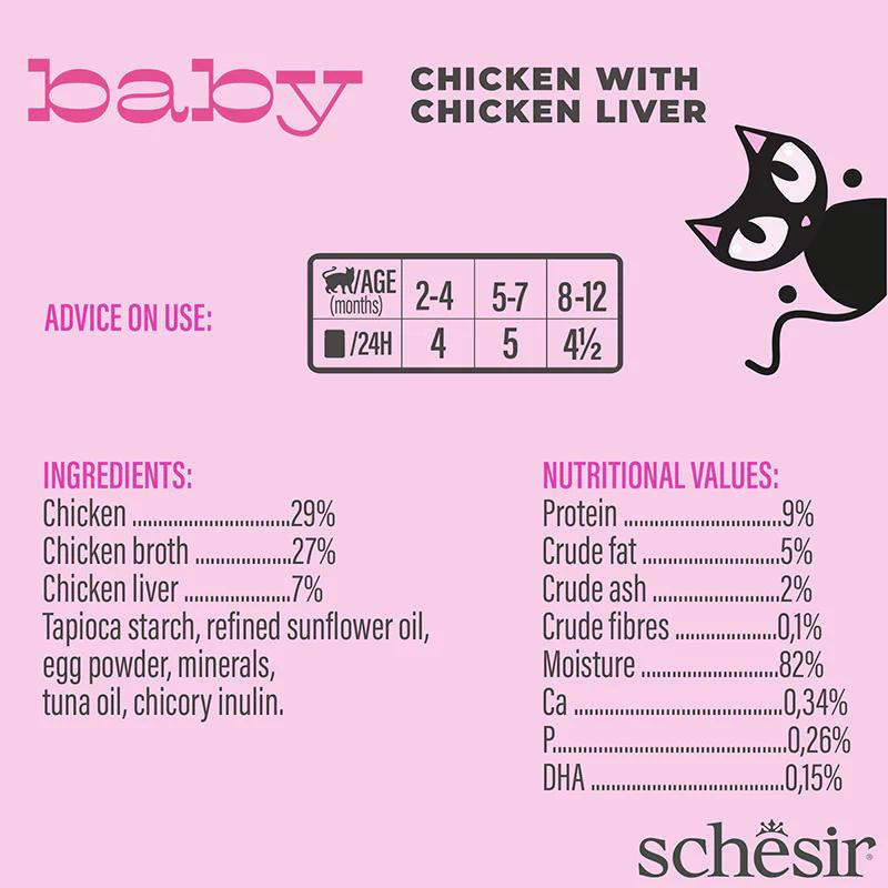 Schesir Baby Mousse Kitten - Chicken with Chicken Liver 70g