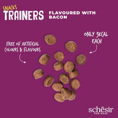 schesir dog snacks trainers soft & chewy 113g-bacon