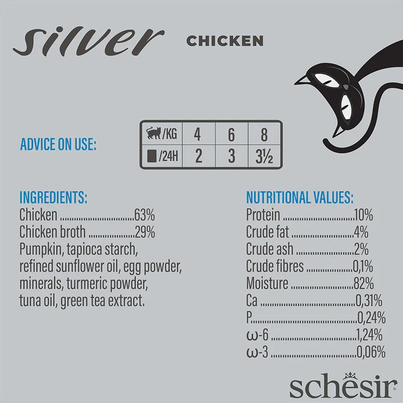 Schesir Silver Mousse  Senior Cat  - Chicken 80g