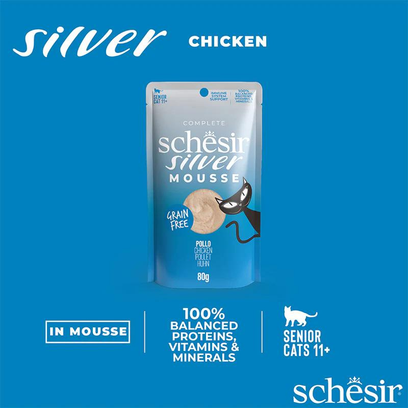 Schesir Silver Mousse  Senior Cat  - Chicken 80g