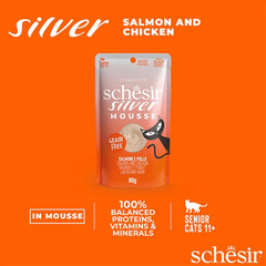 Schesir Silver Mousse  Senior Cat  - Salmon & Chicken 80g