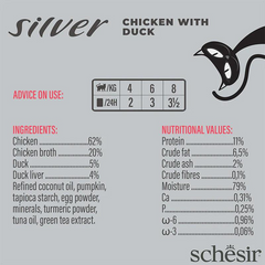 Schesir Silver Mousse & Fillets Senior Cat Wholefood - Chicken With Duck 70g
