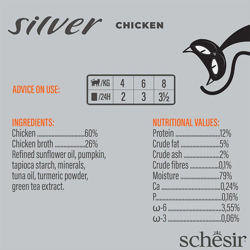 Schesir Silver Senior Cat Wholefood  - chicken 70g