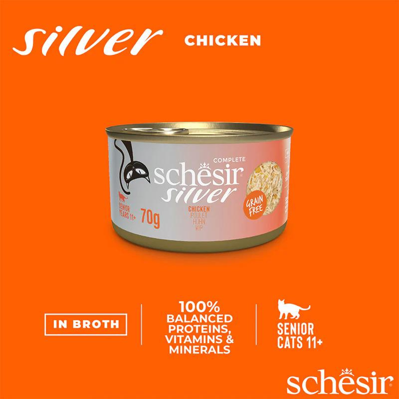 Schesir Silver Senior Cat Wholefood  - chicken 70g