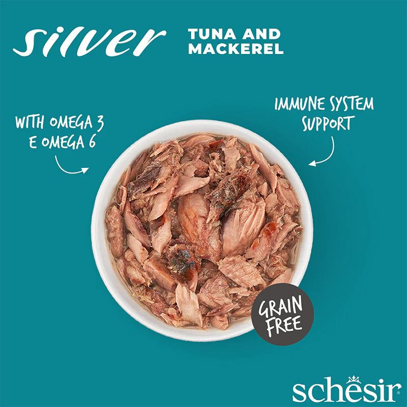 Schesir Silver Senior Cat Wholefood  - Tuna & Mackerel 70g