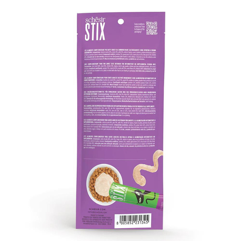 Schesir Stix Treat for Cat In Cream - Duck 6*15g