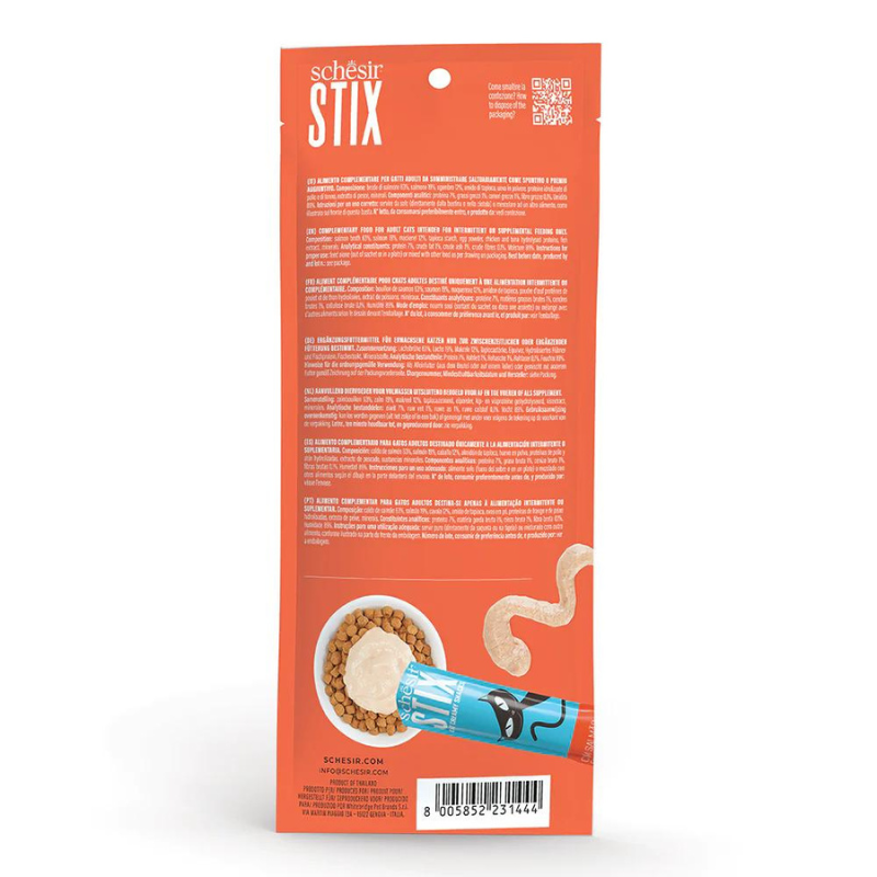 Schesir Stix Treat for Cat In Cream - Salmon 6*15g