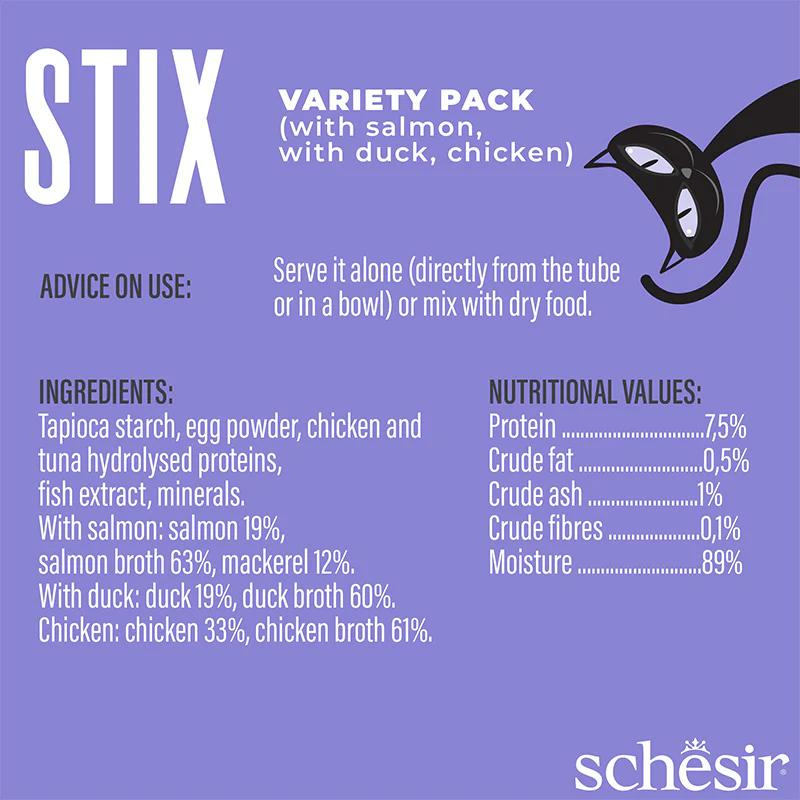 Schesir Stix Treat Variety Pack Mixed Flavors 6*15g