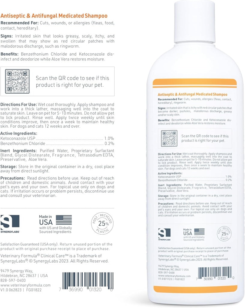 Antiseptic & Antifungal Shampoo Dog & Cat