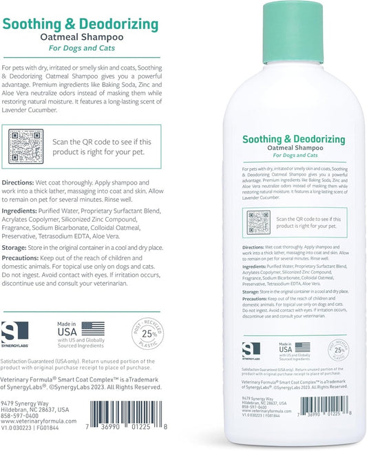 Synergy Labs Veterinary Soothing & Deodorizing Oatmeal Shampoo 17oz - 503ml