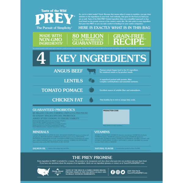 PREY Angus Beef Dogs 3.6KG