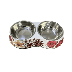 Melamine Cow Pattern Stainless Steel Bowl With Anti- Slip Circle On The Bottom,Volume:160*2 ml, Size:12*12*4.5 Cm