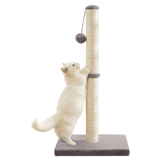 Cat Scratcher Post & Plush Toy-Beige