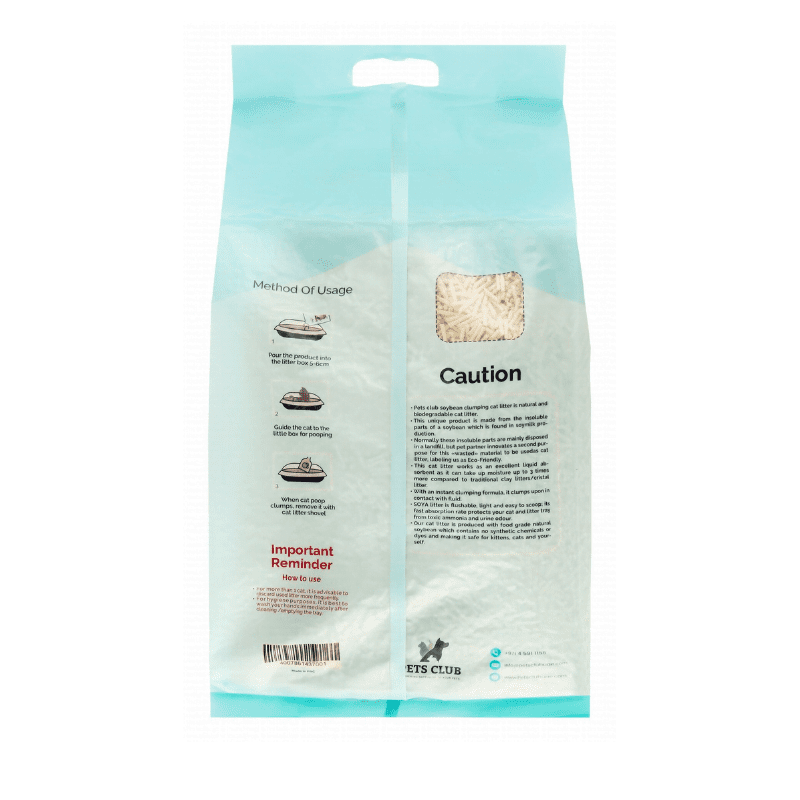 PETS CLUB SOYA BEAN CLUMPING CAT LITTER-ORIGINAL-7L (2.5 Kg)