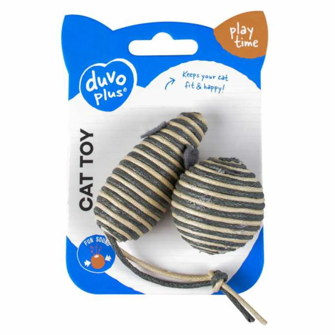 Duvo+ Rope Mouse & Ball Grey 2Pc