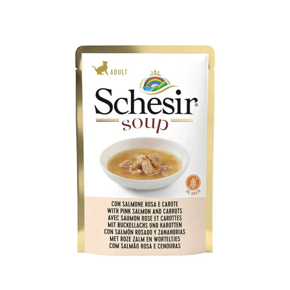 Schesir Cat Wet Soup with Wild Pink Salmon And Carrots 85gm