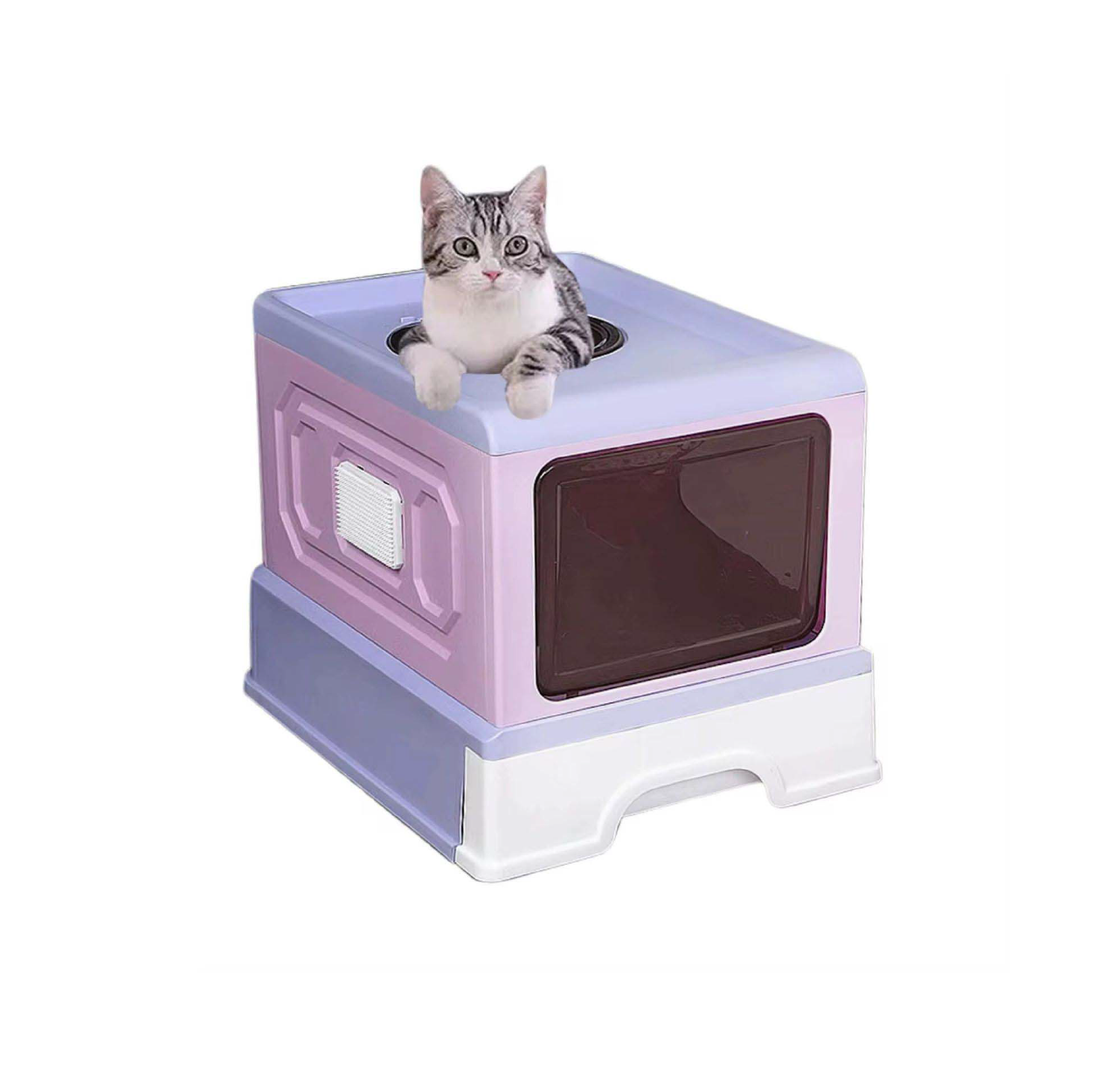 Saas Stylish Closed Cat Litter Box (Purple) SA4601