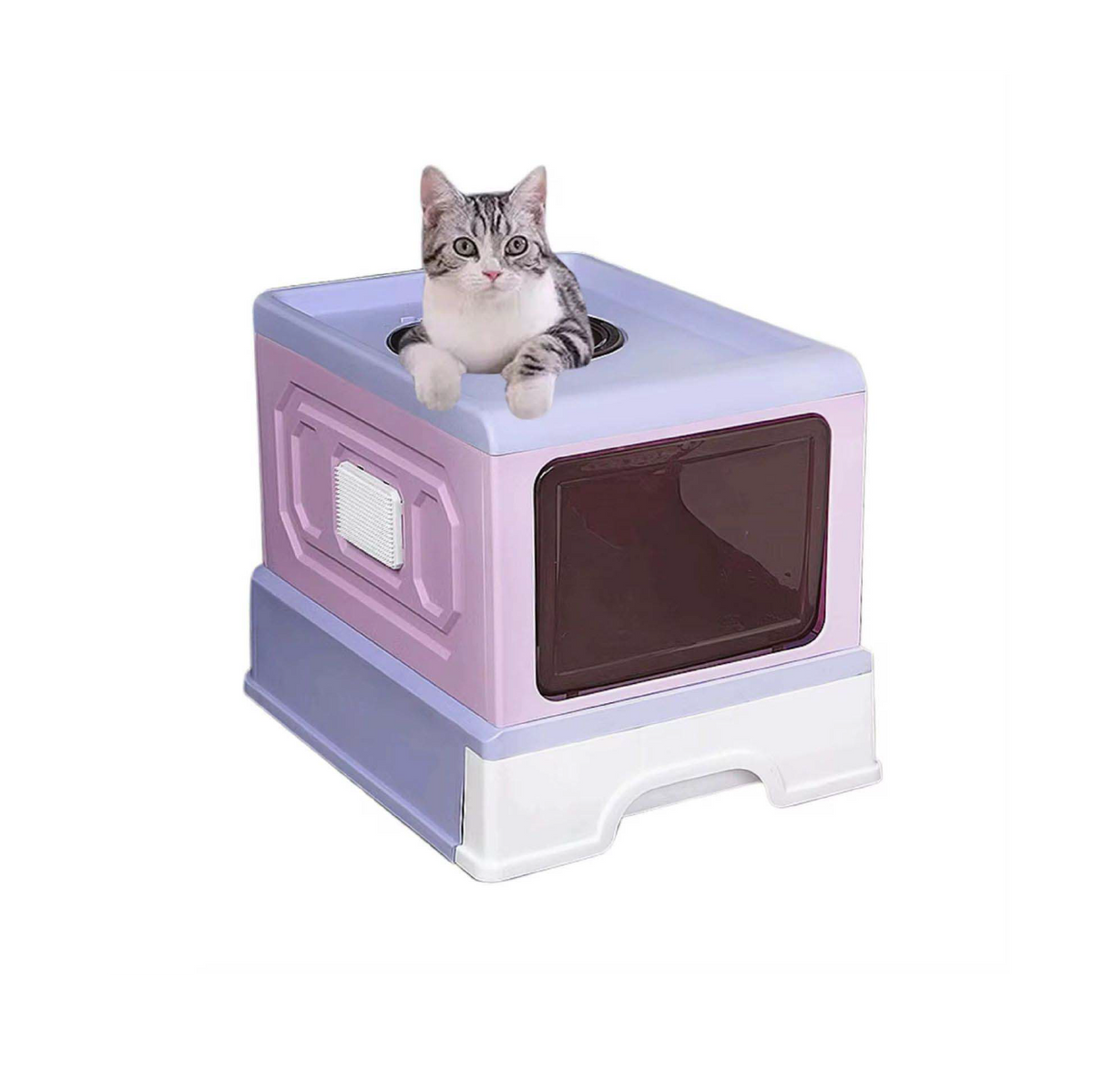 Saas Stylish Closed Cat Litter Box (Purple) SA4601