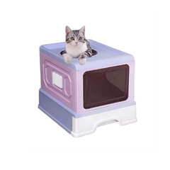 Saas Stylish Closed Cat Litter Box (Purple) SA4601