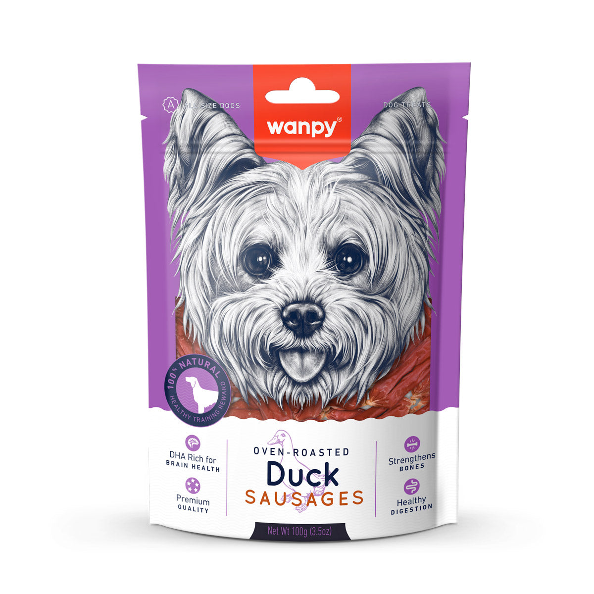 Wanpy Duck Sausages for dogs 100g