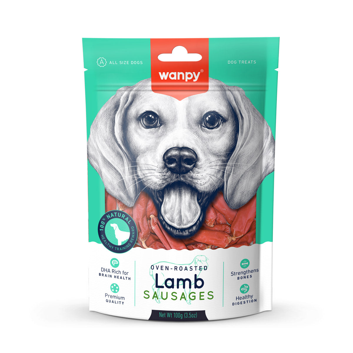 Wanpy Lamb Sausages for dogs 100g