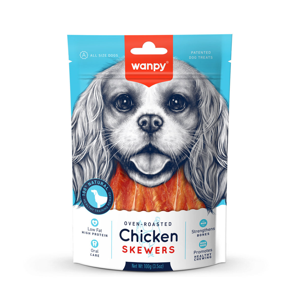 Wanpy Chicken Skewers for dogs 100g