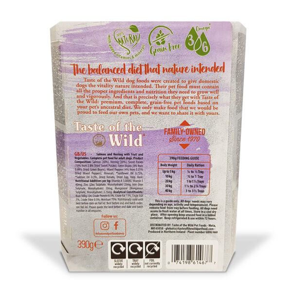 Wet Food SALMON Fruit & Veg Tray 390g