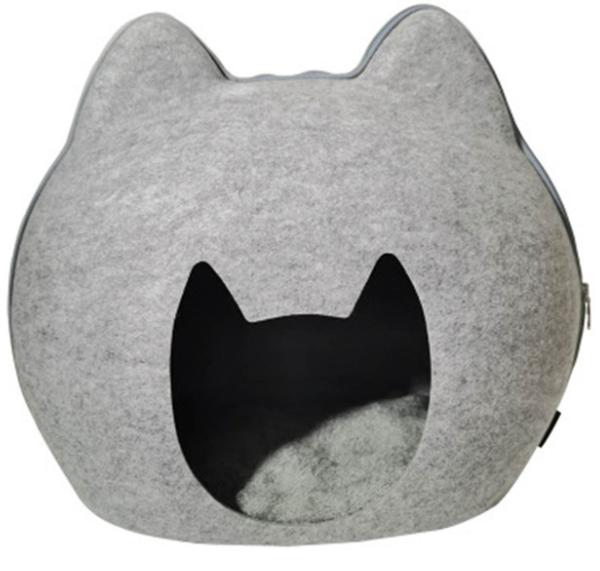 PETS CLUB CAT FACE CAT BED FELT MATERIAL – 53*45 CM – GREY
