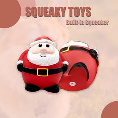 Pets Club Christmas Plush Squeaky Dog Toy-Santa Bear