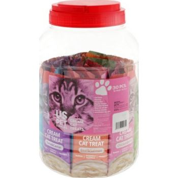 US Pet Assorted Cream Cat Treats 30 x 55 gr