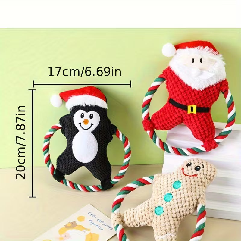 Pets Club Christmas Cartoon Rope Toy for Dogs