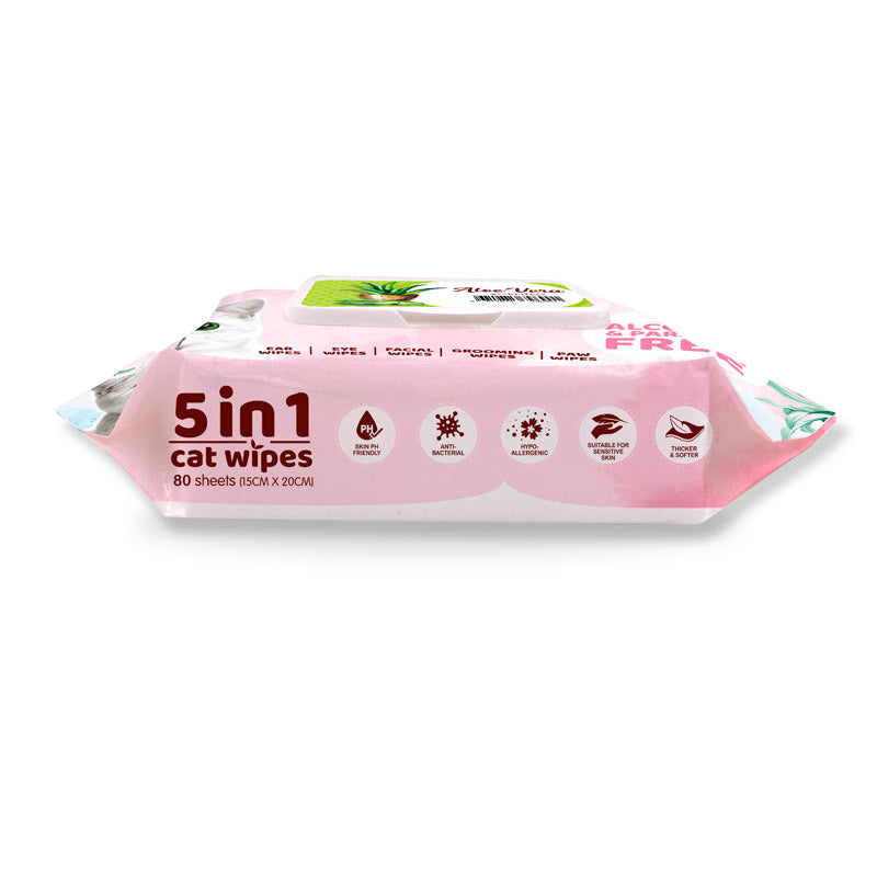 Kit Cat 5-in-1 Cat Wipes ALOE VERA