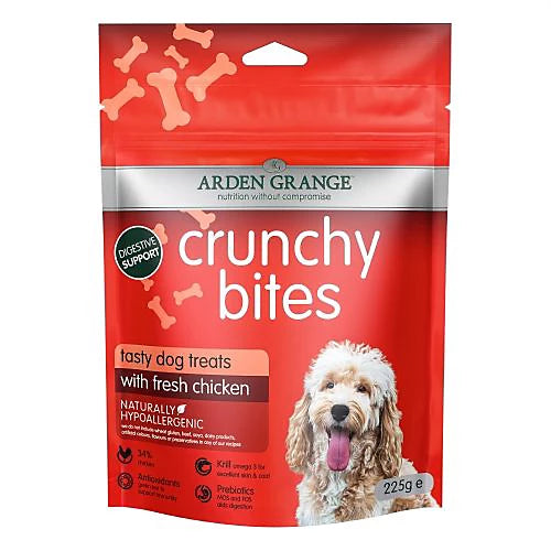 Arden Grange Crunchy Bites Chicken Dog Treats 225G