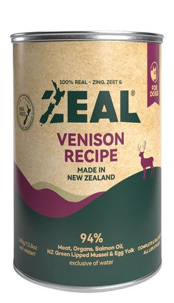 Zeal Grain Free Can Dog Food 390g – (Venison )