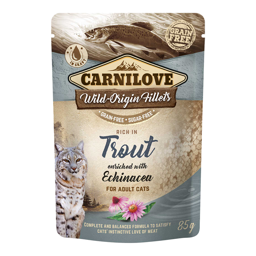 Carnilove Trout with Echinacea Adult Cat Wet Food 85g