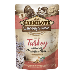 Carnilove Turkey enriched with Valerian Root for Adult Cats (Wet Food Pouches) 85g