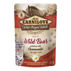 Carnilove Wild Boar enriched with Chamomile for Adult Cats (Wet Food Pouches) 85g