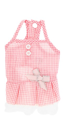 Hong Pet Pink With White Strip Pattern Dog Clothes - Small, Pink