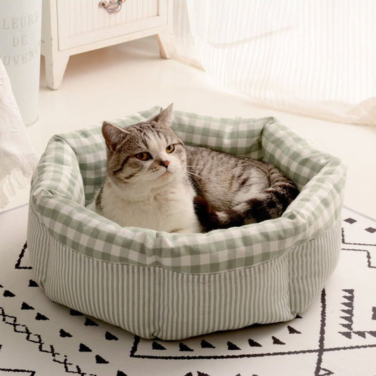 Check Pattern Dog And Cat Indoor Bed-48x15cm
